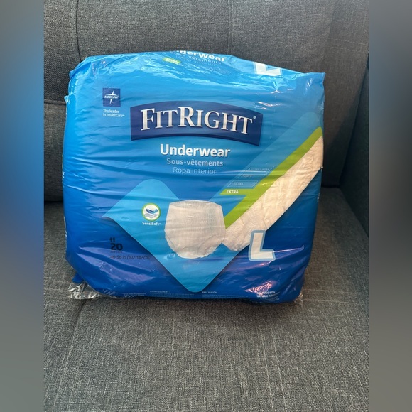 NEW FitRight Underwear Adult Extra Diapers Briefs 20Ct Size L Waist 40"-56" - Picture 1 of 4